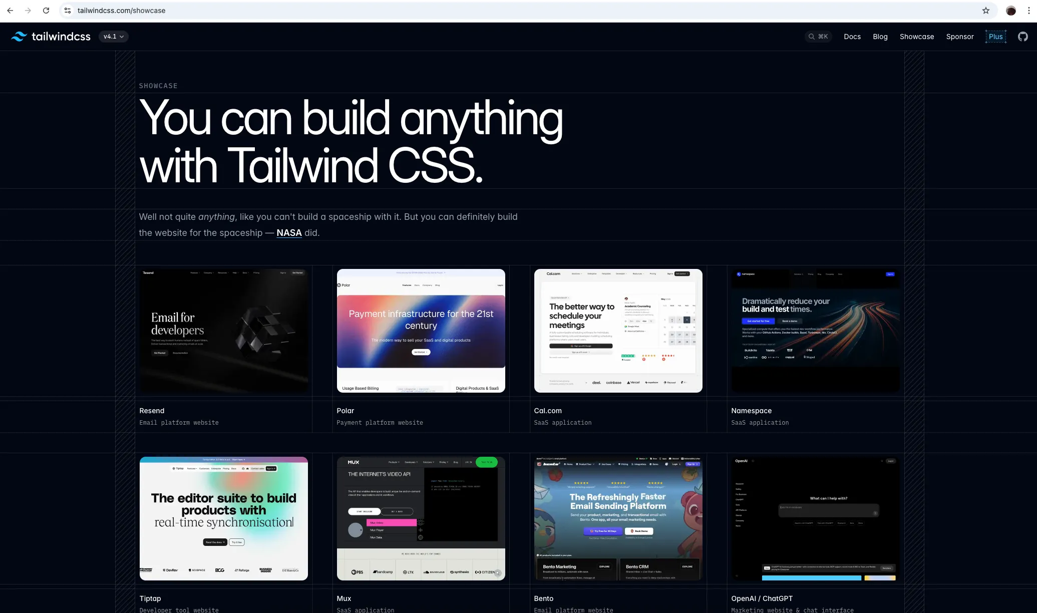 Websites built with TailwindCSS.