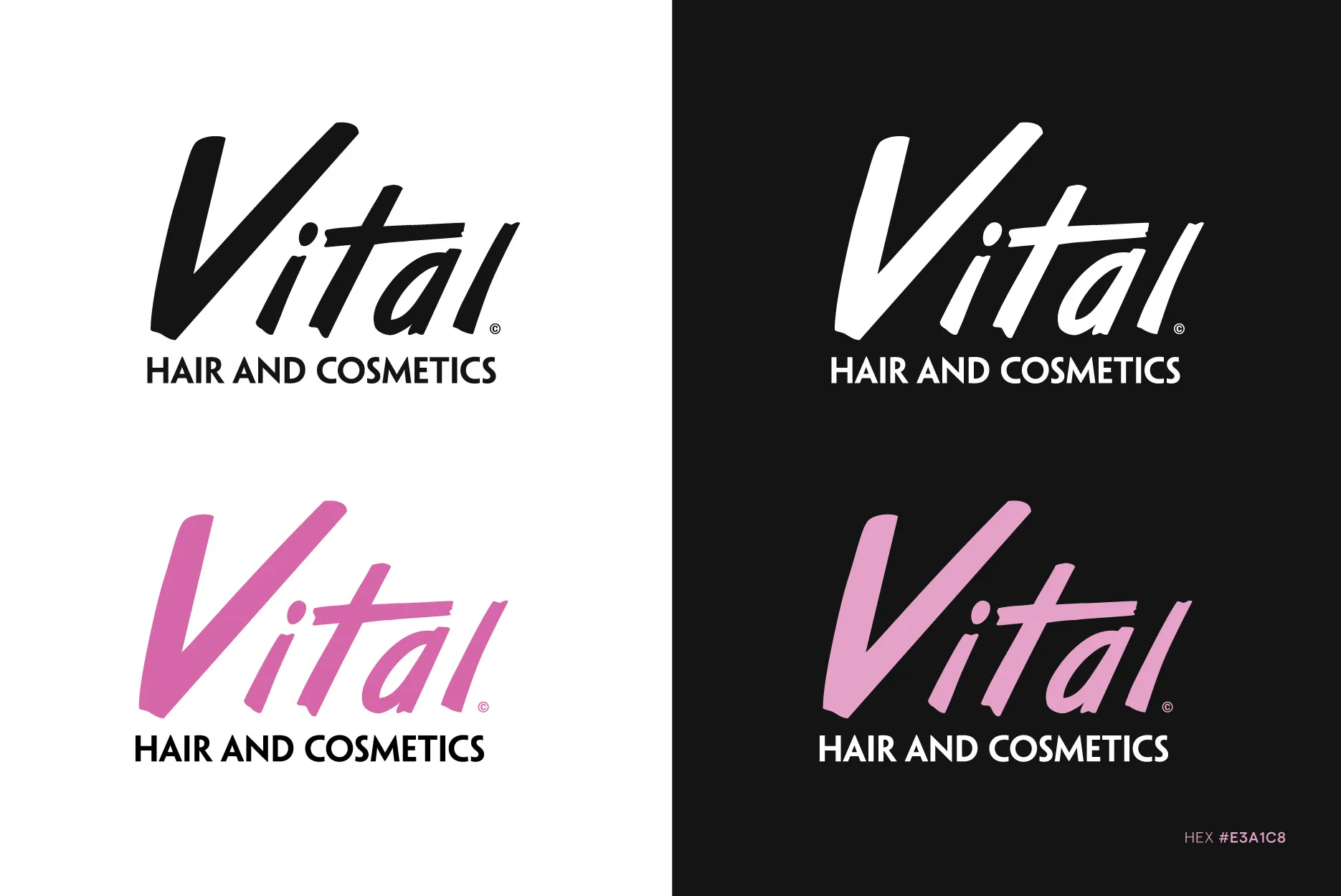 Vital hair and cosmetics logo comparisons