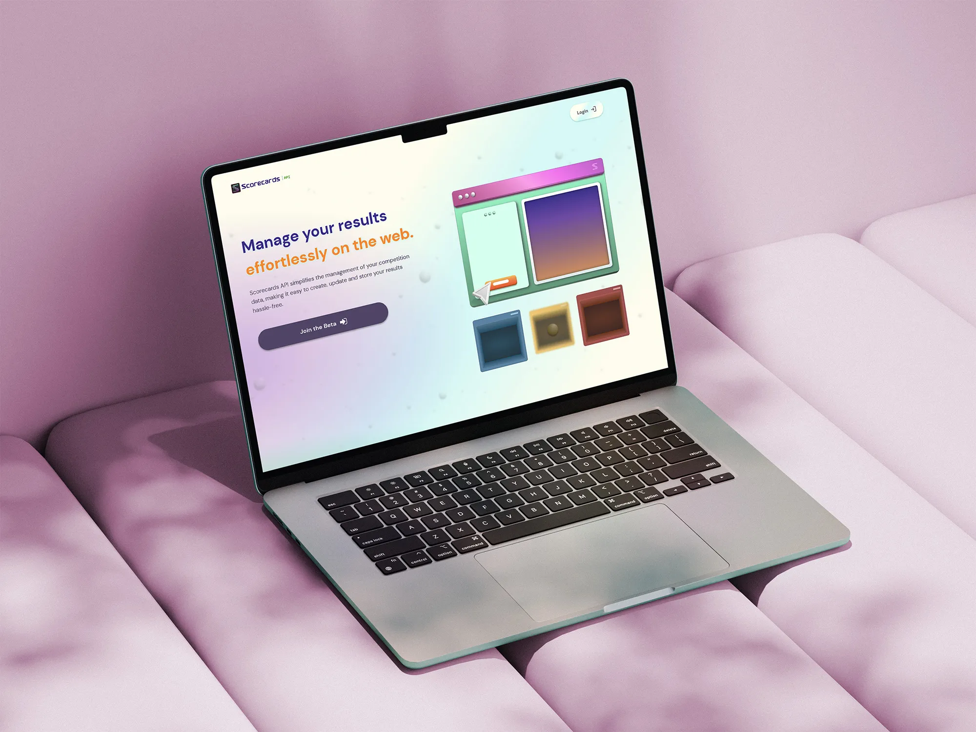 Scorecards website featured on a laptop