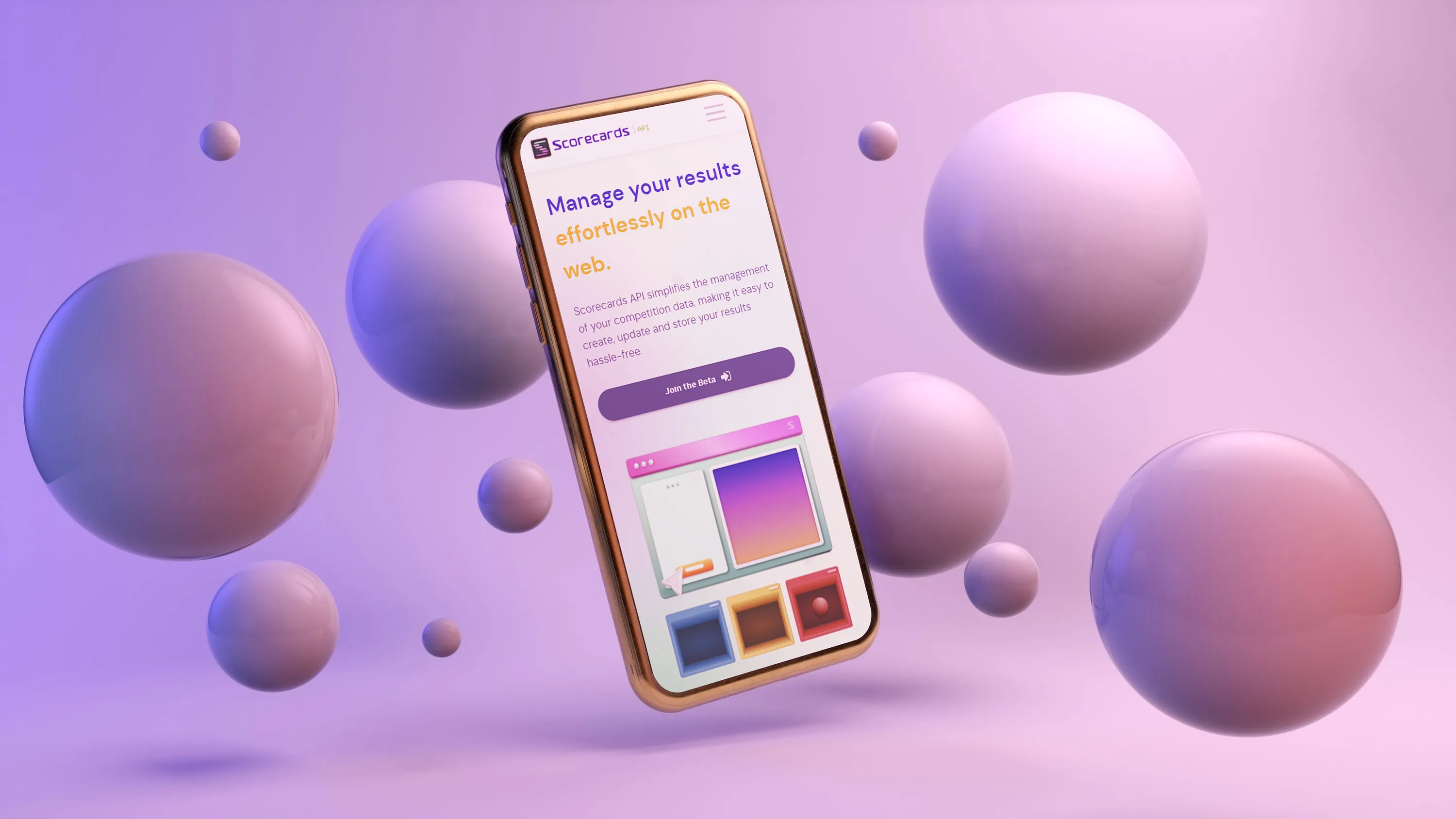 Scorecards-api.com website on mobile