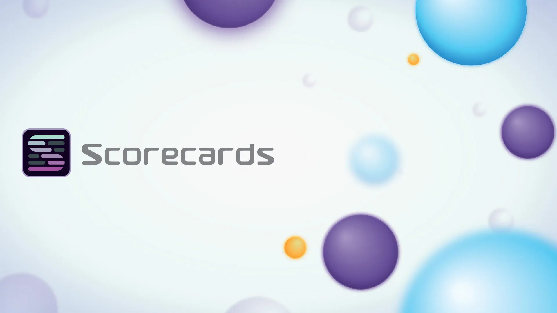 The Scorecards logo infront of data spheres